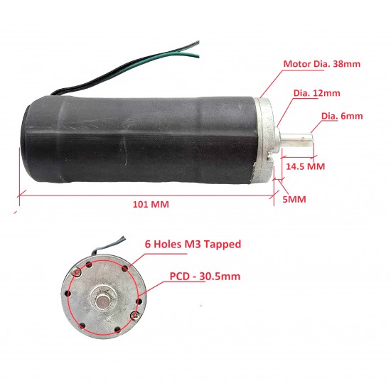 1Pcs 25 Kg-cm 10 Rpm 12V DC Motor Metal Geared Inline Multi Stage Gearbox 6mm D-Shaft High Torque For Robotics, Automation & Smart DIY Projects