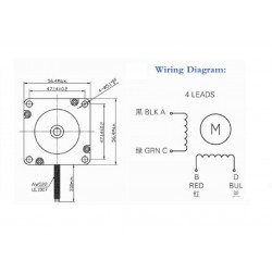1Pcs Nema 23 25 Kg-cm 4 Wire Bipolar Stepper Motor High Torque for 3D Printer CNC Robotics DIY Projects