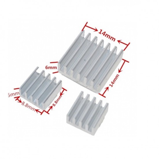3pcs Adhesive Raspberry Pi Heatsink Cooler Pure Aluminum Heat Sink Set Kit Radiator For Cooling Raspberry