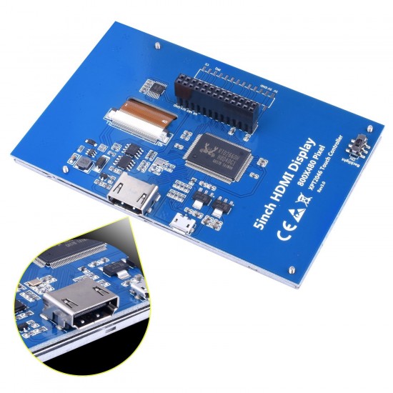 5" 5 Inch HDMI Touch Screen TFT LCD Panel Module Shield 800x480 For Raspberry Pi B B+