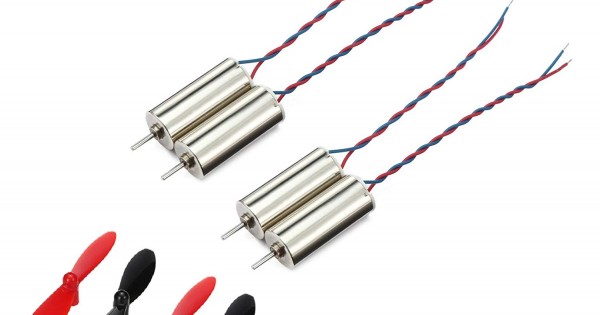 4Pcs DC 3.7V 720 7x20mm Micro Coreless Motor With 4Pcs 55mm Propeller ...