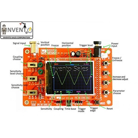DSO138 Open Source 2.4" TFT 1Msps Digital Oscilloscope Kit DIY Parts + Probe