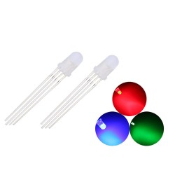 50Pcs 5 mm 4-Pin 3V-5V RGB Tri-Colors Common Cathode LED Diodes Diffused Plastic Lights 