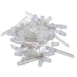 50Pcs 5 mm 4-Pin 3V-5V RGB Tri-Colors Common Cathode LED Diodes Diffused Plastic Lights 
