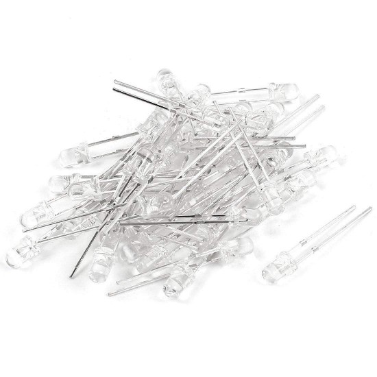 250Pcs 3mm 5 Color White Yellow Red Green Blue Color LED (50pcs Each Color) Light Bulb Lamp Light Emitting Diode Assorted DC 1.5V - 3V for DIY Projects