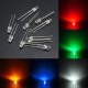 250Pcs 3mm 5 Color White Yellow Red Green Blue Color LED (50pcs Each Color) Light Bulb Lamp Light Emitting Diode Assorted DC 1.5V - 3V for DIY Projects