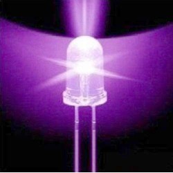 50Pcs 5mm Round Ultra Violet LED UV Light 390-395nm Purple LED Lamp for DIY Projects