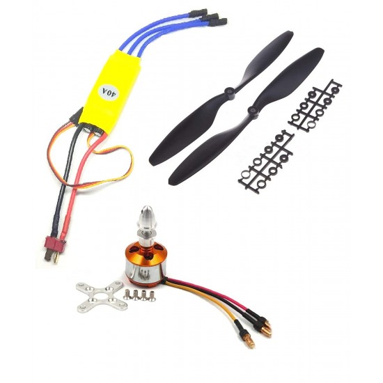 1pcs 40A ESC + 1pcs 2500KV BLDC Brushless Motor + 1pair 10inch 1045 Propeller For Aircraft Quadcopter Helicopter