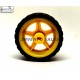 4pcs Plastic Robotic Wheel Durable Rubber Tire Yellow Wheel 63mm x 26mm for Bo Dc Motor