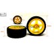 1pcs Plastic Robotic Wheel Durable Rubber Tire Yellow Wheel 63mm x 26mm for Bo Dc Motor