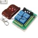 433MHz DC 12V 4 CH Channel Wireless RF 4 Relay Remote Control Switch Receiver