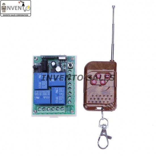 433MHz DC 12V 4 CH Channel Wireless RF 4 Relay Remote Control Switch Receiver