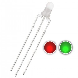 50pcs 3mm 3pin 3V RG Red Green Bi-Colors Common Cathode RG LED Diodes Diffused Lights
