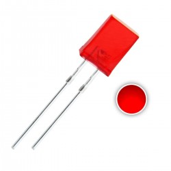 100pcs 2x5x7mm Rectangle LED Red Diffused Color Lens Light Emitting Diode Lamp Bulb