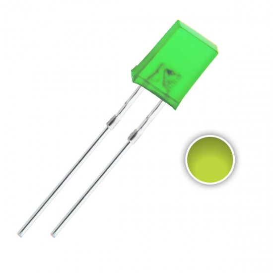 100pcs 2x5x7mm Rectangle LED Green Diffused Color Lens Light Emitting Diode Lamp Bulb 