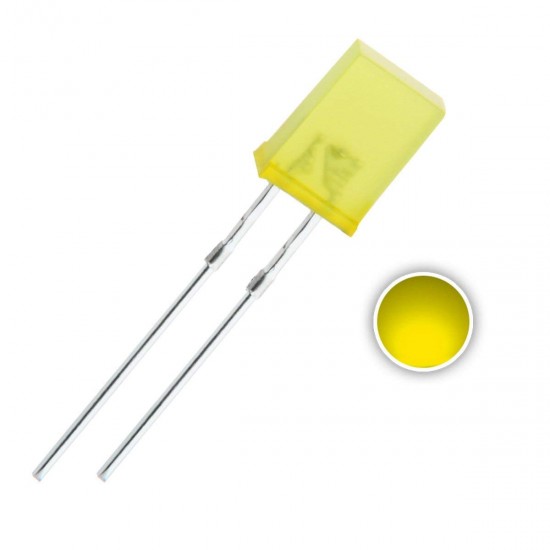 100pcs 2x5x7mm Rectangle LED Yellow Diffused Color Lens Light Emitting Diode Lamp Bulb