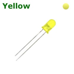 100Pcs 3mm Round Diffused Yellow Color LED Light Bulb Lamp Light Emitting Diode DC 1.5V - 3V for DIY Projects