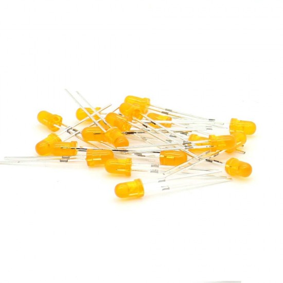 100 Pcs 3mm Round Diffused Orange Color LED Light Bulb Lamp Light Emitting Diode DC 1.5V - 3V for DIY Projects