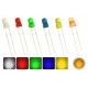 150Pcs (25pcs Each Color) 3mm 6 Color White Yellow Red Green Blue Orange Diffused Color Lens LED Light Bulb Lamp Light Emitting Diode Assorted DC 1.5V - 3V for DIY Projects