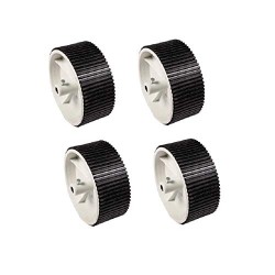 4pcs Plastic Robotic Wheel Durable Rubber White Tire Wheel 100mm x 40mm for Bo Dc Geared Motor