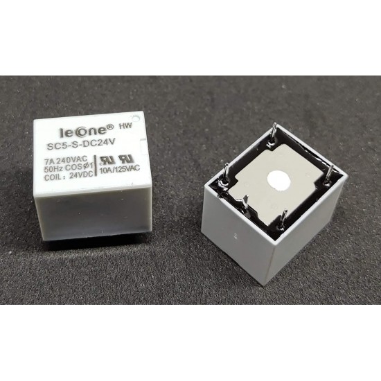 INVENTO 4pcs 24V DC Relay 5 Pin 24V 7A Current Sugar Cube PCB Mount Relay SPDT Relay for DIY Projects 