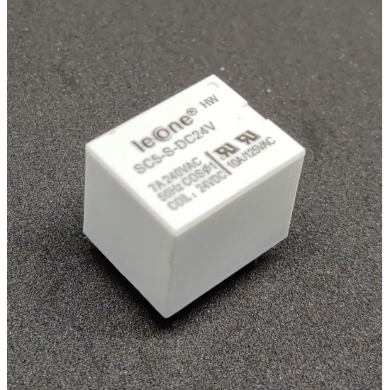 INVENTO 4pcs 24V DC Relay 5 Pin 24V 7A Current Sugar Cube PCB Mount Relay SPDT Relay for DIY Projects 