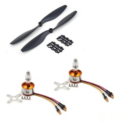 2Pcs 1000KV BLDC Brushless Motor + 9045 9x4.5 9 inch Propeller Quadcopter mini kit