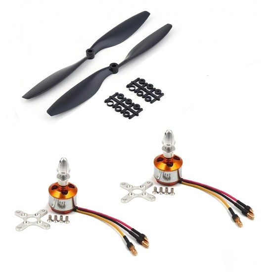 2Pcs 1000KV BLDC Brushless Motor + 9045 9x4.5 9 inch Propeller Quadcopter mini kit