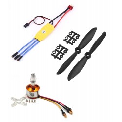 1Pcs 1400KV BLDC Brushless Motor + 30A ESC + 6045 6x4.5 6 inch Propeller Quadcopter mini kit