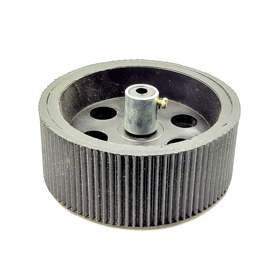 1Pcs 95mm x 40mm Plastic Robotic Wheel Durable Rubber Black Tire Wheel with metal collet for DC Geared Motor RC Car Robot