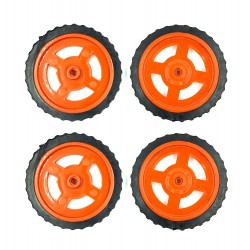 4Pcs Plastic Robotic Wheel Durable Rubber Tire Wheel 72mm x 8mm for Bo Dc Motor DC Geared Motor