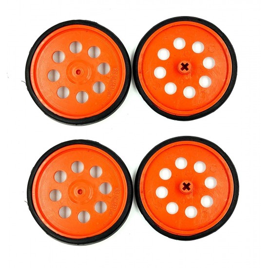 4pcs Plastic Robotic Wheel Durable Rubber Tire Wheel 80mm x 8mm for Bo Dc Motor DC Geared Motor