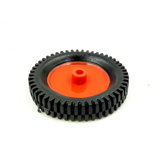 1pcs 75mm x 13mm Plastic Robotic Wheel Durable Rubber Tire Wheel 6mm Hole for DC Geared Motor RC Car Robot