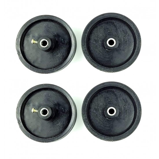 4pcs 65mm x 18.5mm Plastic Robotic Track Wheel V-Pulley Durable Tire Wheel 6mm Hole with Metal Collet for DC Geared Motor RC Car Robot