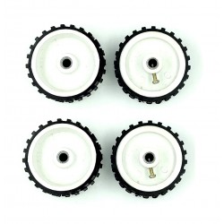 4pcs 55mm x 20mm Plastic Robotic Wheel Durable Rubber Tire Wheel 6mm Hole with metal collet for DC Geared Motor RC Car Robot