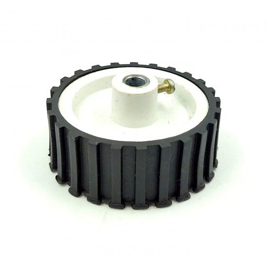 4pcs 55mm x 20mm Plastic Robotic Wheel Durable Rubber Tire Wheel 6mm Hole with metal collet for DC Geared Motor RC Car Robot