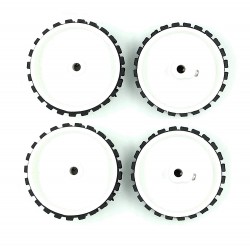 4pcs 70mm x 20mm Plastic Robotic Wheel Durable Rubber Tire Wheel 6mm Hole for DC Geared Motor RC Car Robot