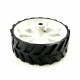 4pcs 110mm x 40mm Plastic Robotic Wheel Durable Rubber White Tire Wheel with metal collet for DC Geared Motor RC Car Robot