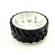 4pcs 110mm x 40mm Plastic Robotic Wheel Durable Rubber White Tire Wheel with metal collet for DC Geared Motor RC Car Robot