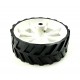 1pcs 110mm x 40mm Plastic Robotic Wheel Durable Rubber White Tire Wheel with metal collet for DC Geared Motor RC Car Robot