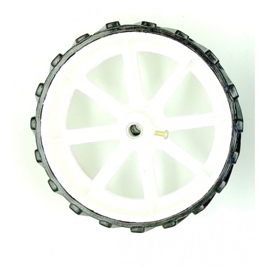 1pcs 110mm x 40mm Plastic Robotic Wheel Durable Rubber White Tire Wheel with metal collet for DC Geared Motor RC Car Robot