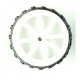 1pcs 110mm x 40mm Plastic Robotic Wheel Durable Rubber White Tire Wheel with metal collet for DC Geared Motor RC Car Robot