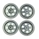 4pcs 95mm x 20mm Plastic Robotic Wheel Durable Rubber Black Tire Wheel with metal collet for DC Geared Motor RC Car Robot