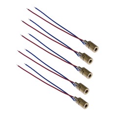 5pcs 5V 650nm 5mW Red Dot Laser Head Red Laser Diode Laser Tube with Leads Head Outer Diameter 6mm