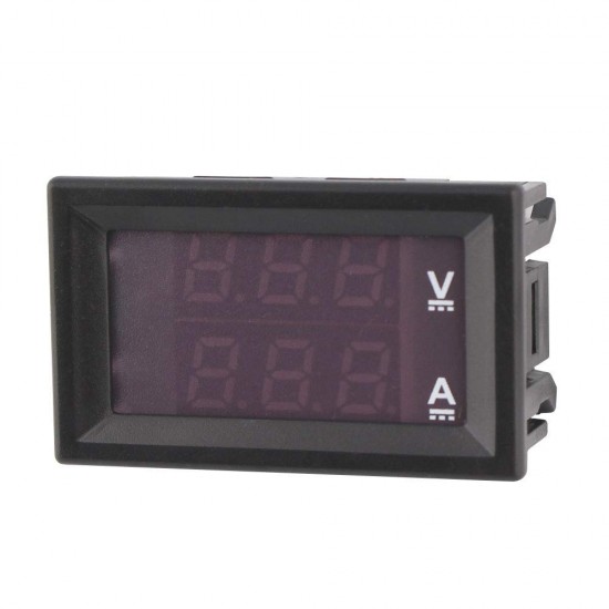0.28" LED Voltmeter Ammeter, Red and Blue Digital Multimeter Display Voltage Current Tester,DC 0-100V 10A Detector Voltage Current Meter Panel Amp Volt Gauge