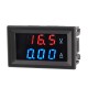 0.28" LED Voltmeter Ammeter, Red and Blue Digital Multimeter Display Voltage Current Tester,DC 0-100V 10A Detector Voltage Current Meter Panel Amp Volt Gauge