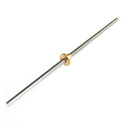 1Pcs 600mm Trapezoidal lead screw T8 8mm pitch 2mm lead 8 TR8 + brass nut for 3D Printer CNC Robotics