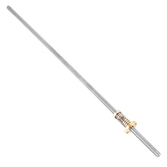 1Pcs 800mm (0.8mtr) Trapezoidal lead screw T8 8mm pitch 2mm lead 8 TR8 + Anti backlash spring loaded brass nut for 3D Printer CNC Robotics