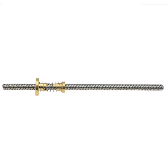 1Pcs 1000mm (1mtr) Trapezoidal lead screw T8 8mm pitch 2mm lead 8 TR8 + Anti backlash spring loaded brass nut for 3D Printer CNC Robotics