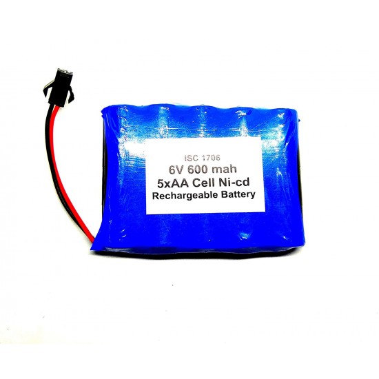 6V 600 mAh Polymer Ni-Cd Rechargeable 5 AA Cell Battery Pack for cordless phone Toy Car DIY Project